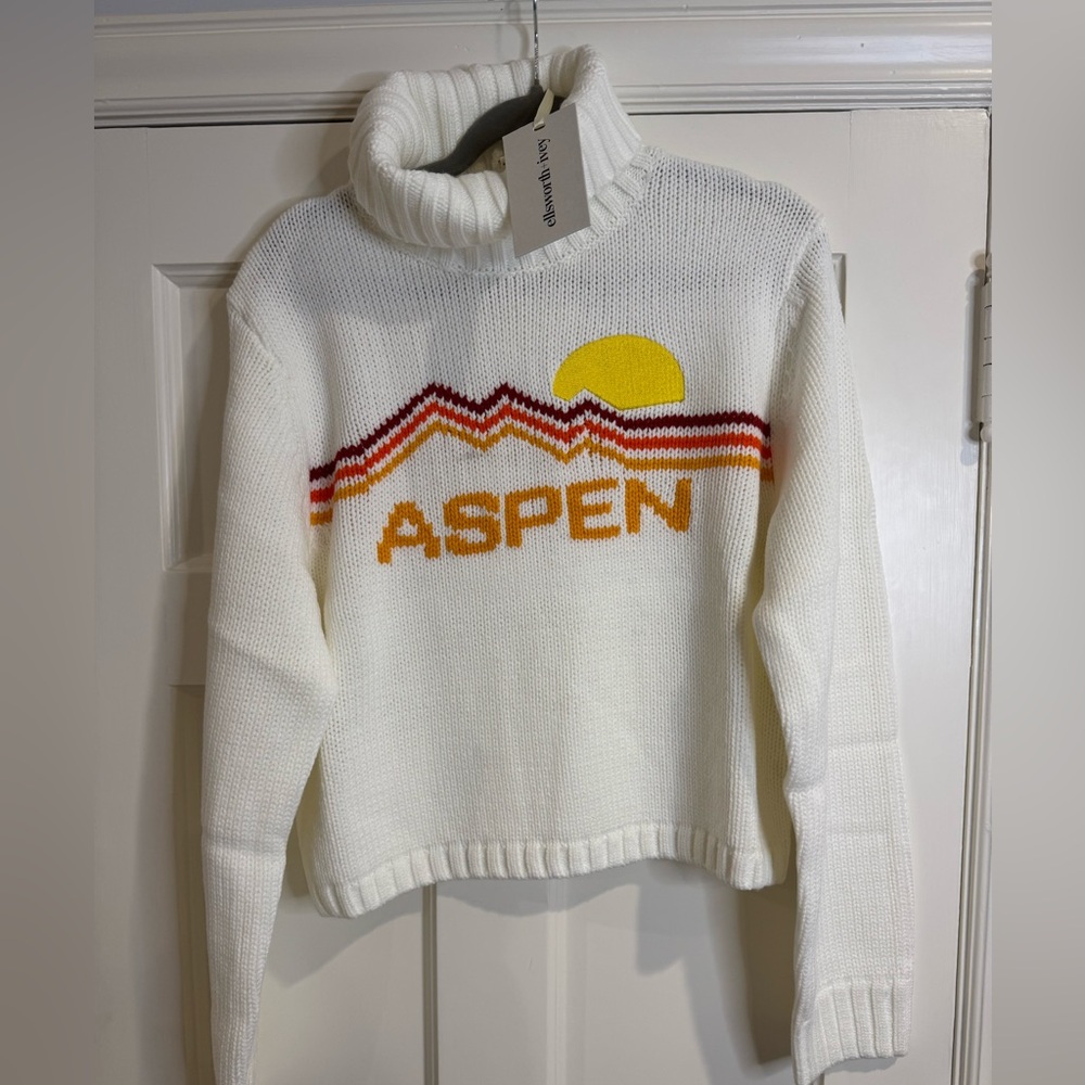 Aspen Graphic Turtleneck Sweater - White